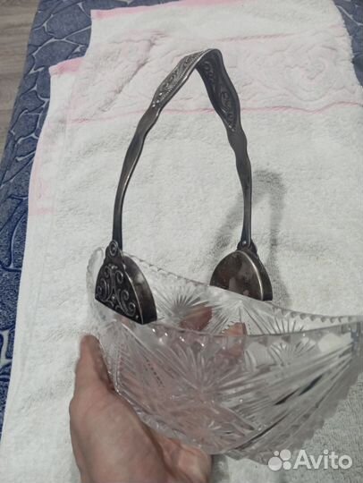 Лодочка хрусталь мельхиор