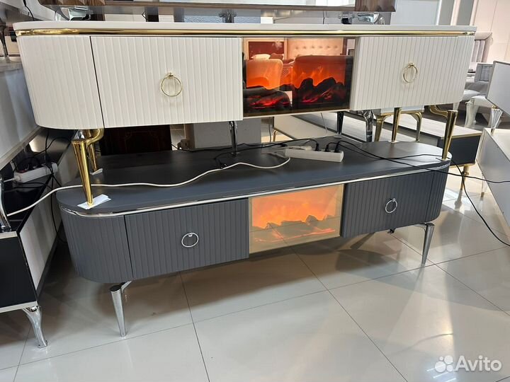 Тумба под тв с камином