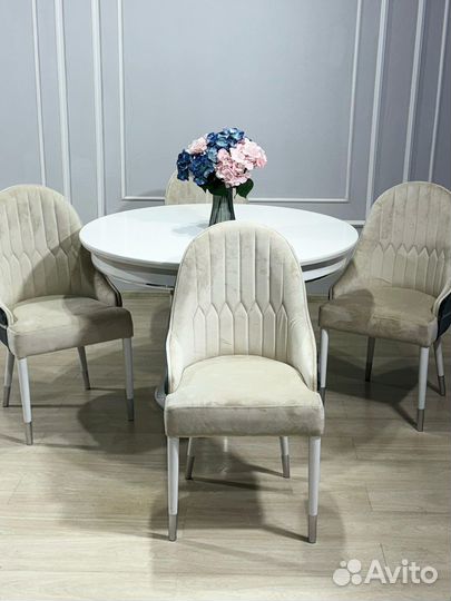 Стол стулья под турцию круглый мягкие стулья