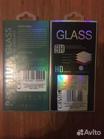 2 защитных стекла для iPhone 6+/6s+