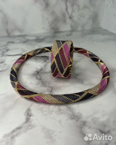 Чокер и браслет из японского бисера ручной работы