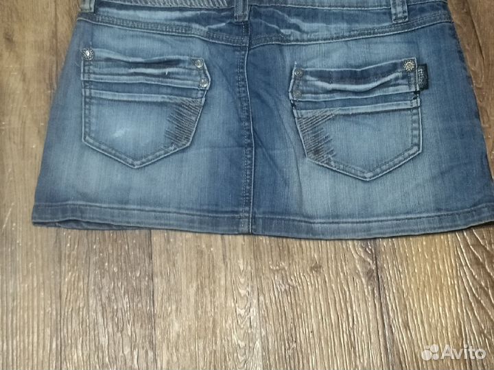 Мини-юбка джинсовая 40