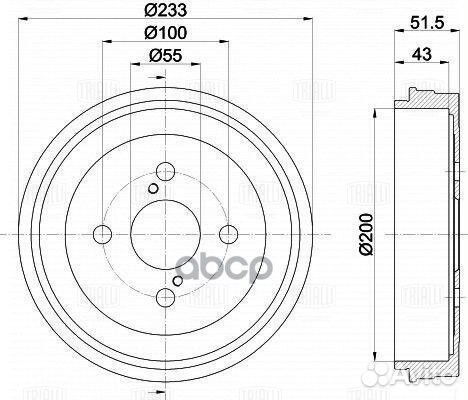 Барабан тормозной TF051341 Trialli