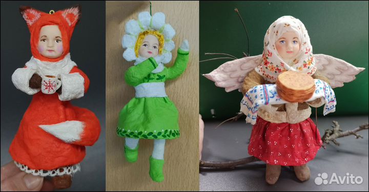 Ватная игрушка ручной работы