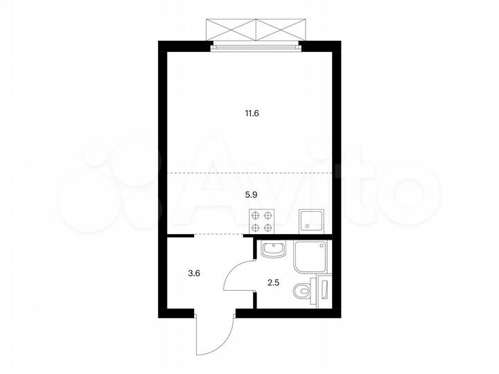 Квартира-студия, 23,6 м², 12/33 эт.