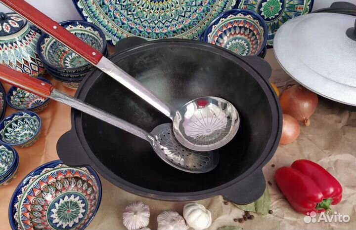 Казан чугунный, печь под казан, посуда, специи