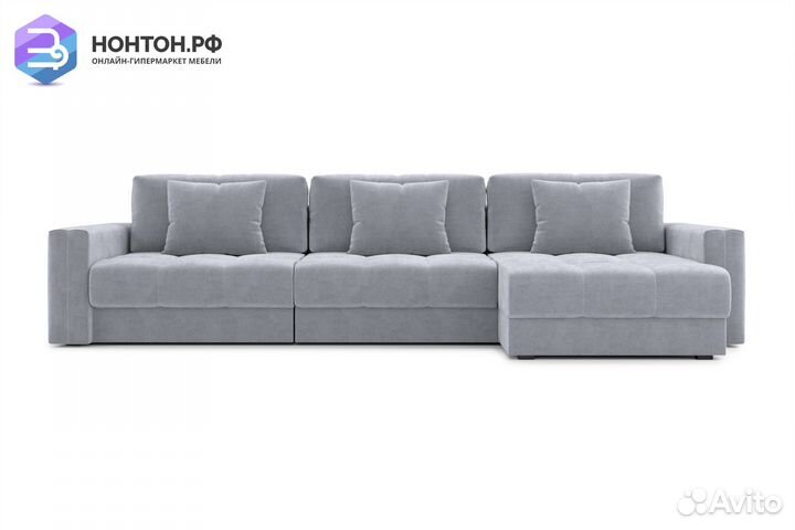 Диван угловой тик-так Монарх М2О1 серый