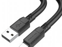 Кабель Lightning на USB 2.4А, диаметр 6мм, 1м, bor