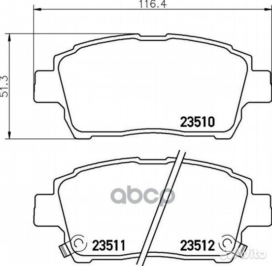 Колодки тормозные дисковые передн.celica (T23