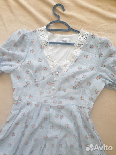 Платье голубое летнее