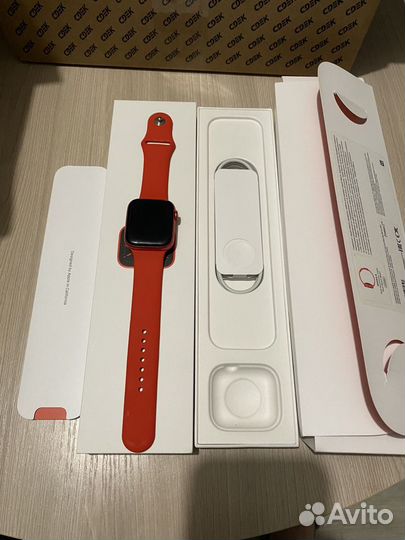 Часы apple watch 6 44 mm (product red)