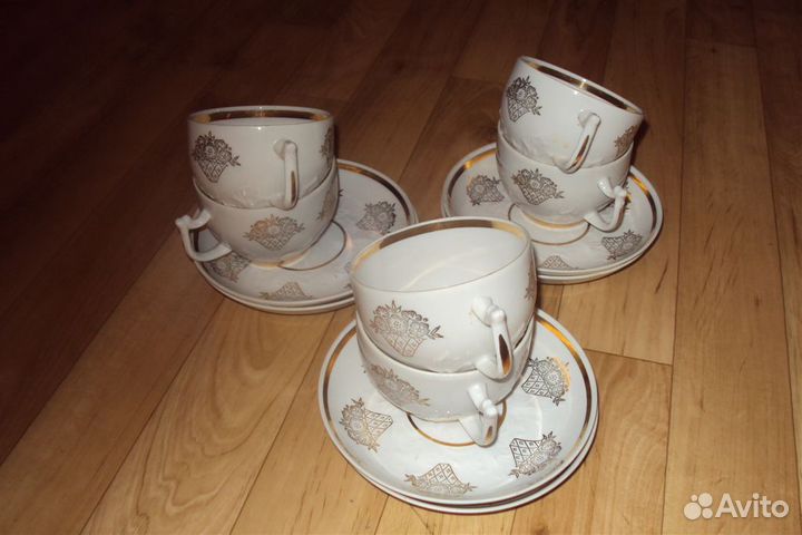Чайные пары набор на 6 персон(12 пр) СССР Вербилки