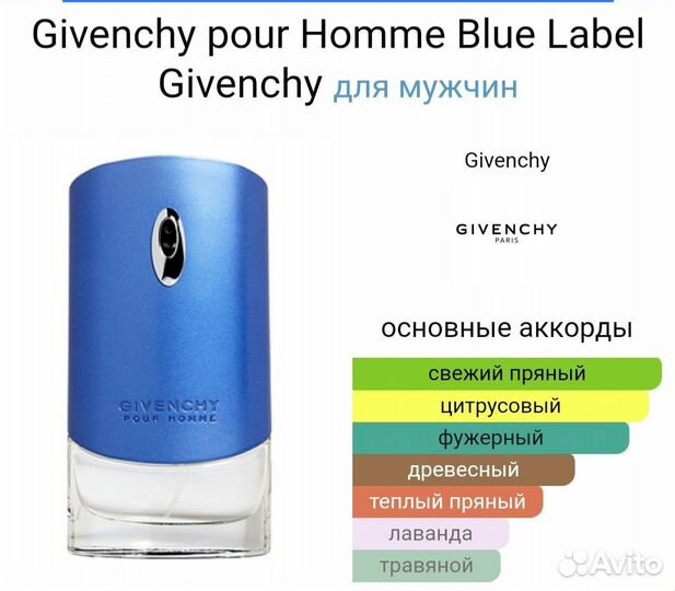 Givenchy pour Homme Blue Label 35 мл