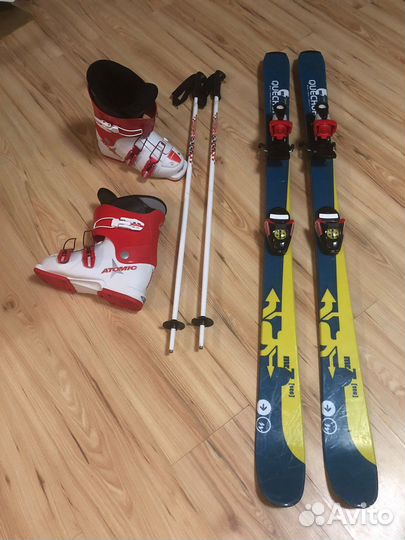 Горные лыжи детские 130см, ботинки 36р