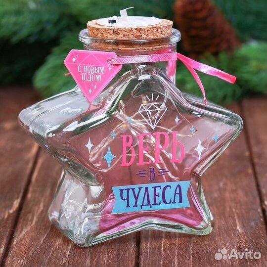 Светильник с гирляндой на батарейках