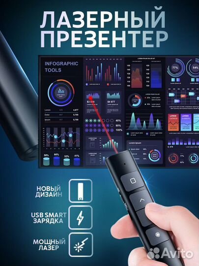 Презентер, кликер лазерный в наличии. Новый