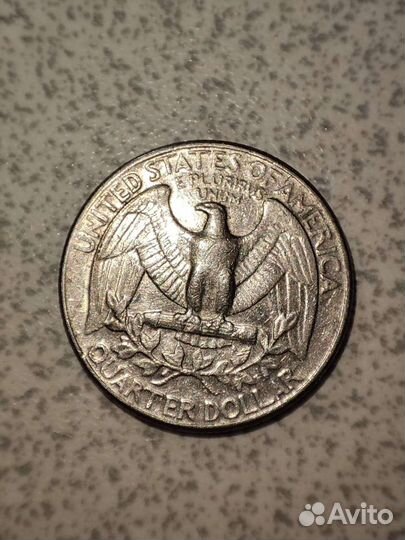 Монета Quarter dollar liberty 1984