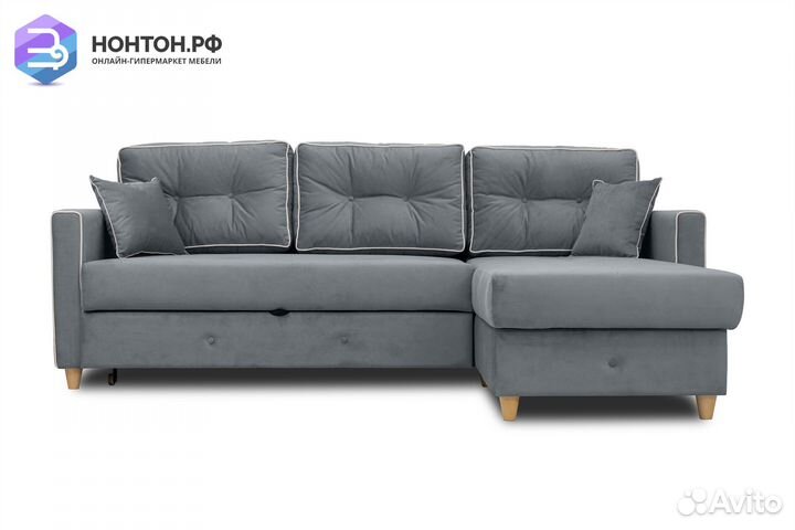 Диван угловой дельфин Айрин серый