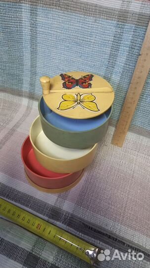 Шкатулка пирамида пластик бабочки