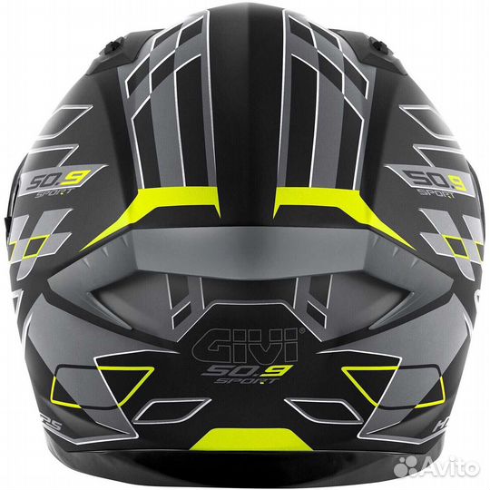 Givi 50.9 assault Full Face Motorcycle Мотошлем Black Gray Fluo Yellow