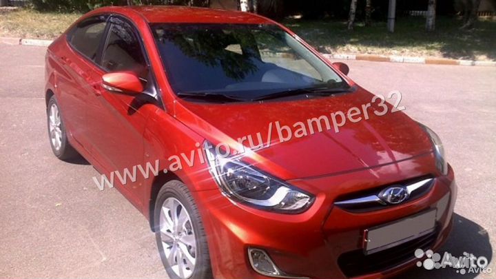 Бампер Solaris красный TDY передний