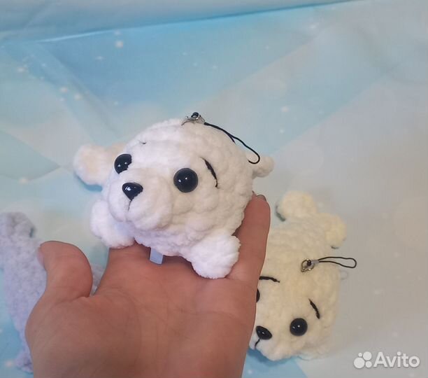 Нерпа. вязаная игрушка ручной работы