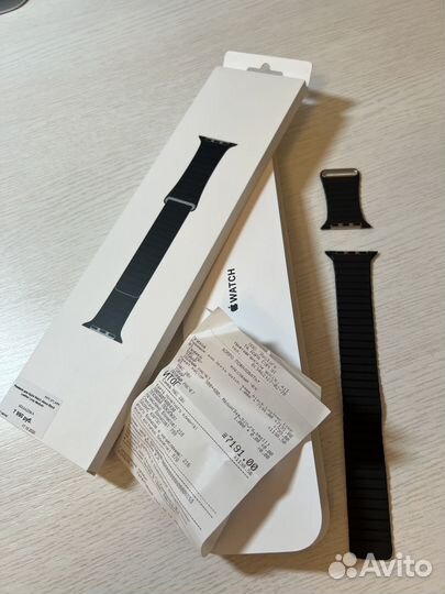 Ремешок для Apple Watch 44mm Black Leather Loop M