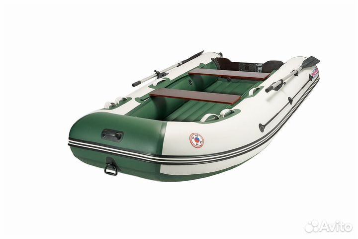 Лодка mishimo lite 335 бело-зеленый цвет