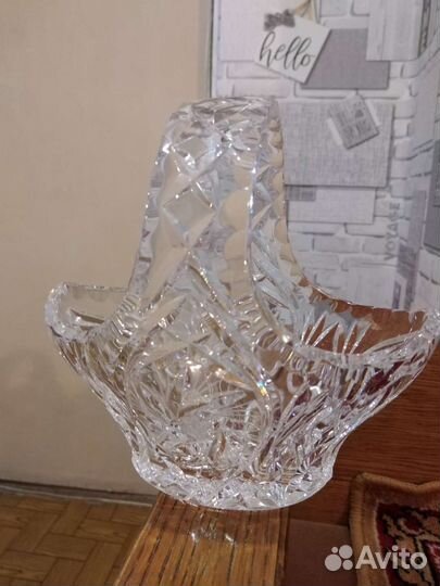 Корзинка чешский хрусталь