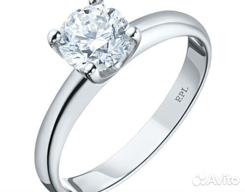 Новое золотое кольцо с бриллиантом CVD 2 карат