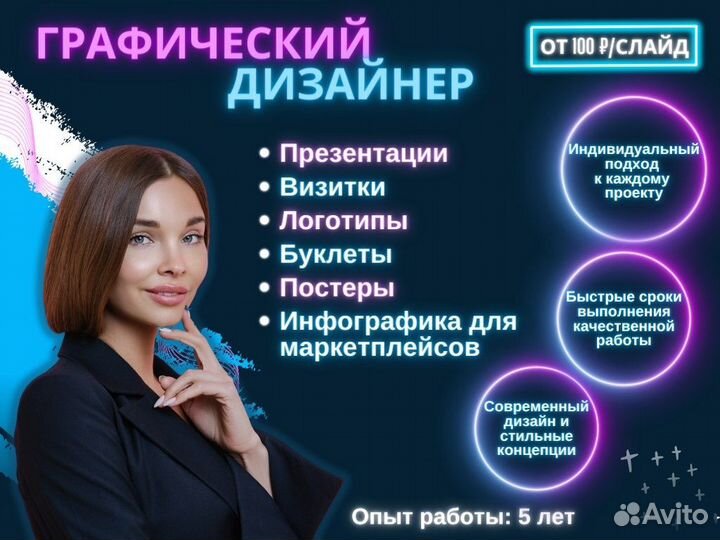 Создание презентаций, логотипов, визиток и др