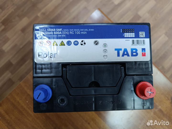 Аккумулятор 60 Ач Tab на Инфинити Лексус Тойоту