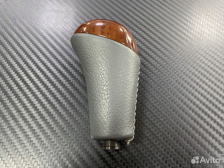 Ручка АКПП серая кожа+ дерево для Toyota Prado 120