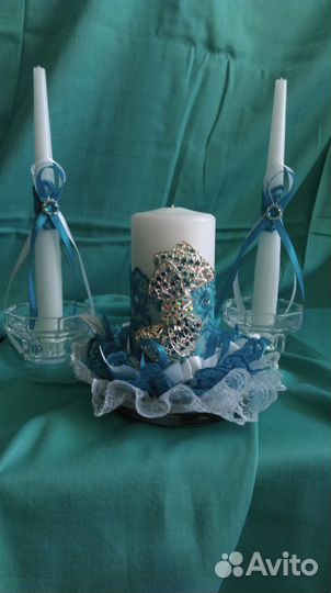 Аксессуары к бело-голубой свадьбе