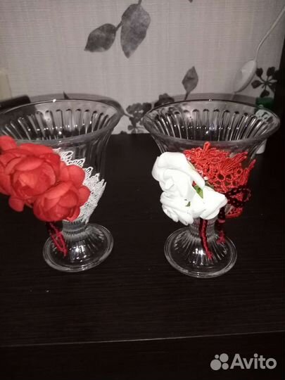 Свадебные бокалы ручной работы