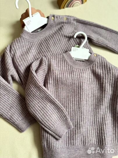 Вязаный комплект для девочки H&M 86