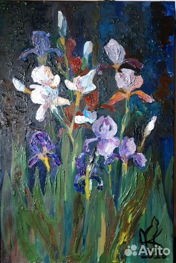 Ирисы в свете луны