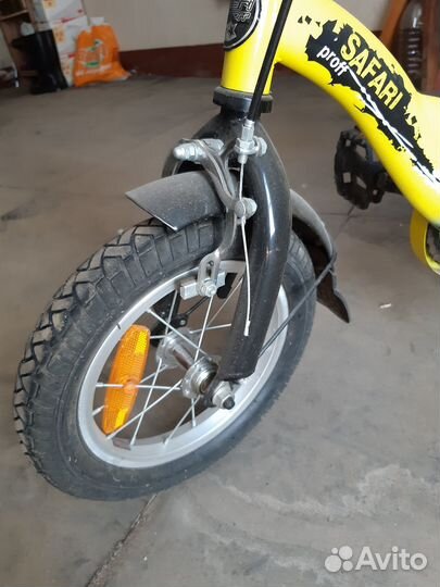 Велосипед детский двухколесный 12 желтый Сафари Пр