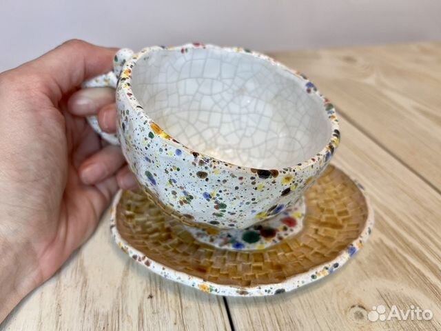 Кружка и блюдце. Керамика ручной работы