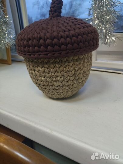 Корзинка из трикотажной пряжи