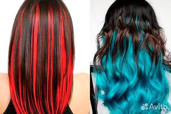 Цветные пряди для наращивания