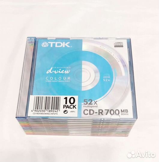 CD-R чистые новые диски в упаковке 10 штук