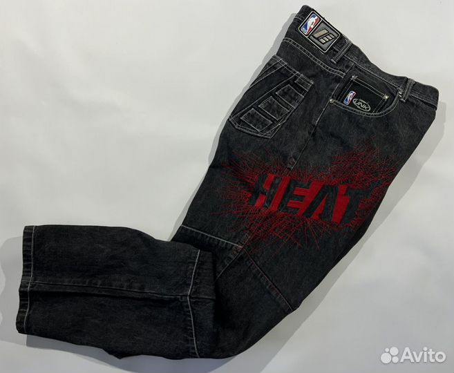 Винтажные джинсы Y2K NBA Miami Heat оригинал