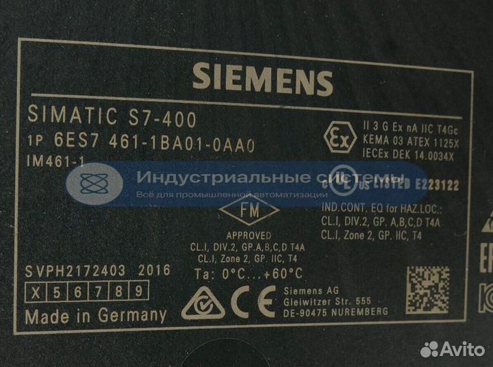 Модуль расширения Siemens 6ES7461-1BA01-0AA0