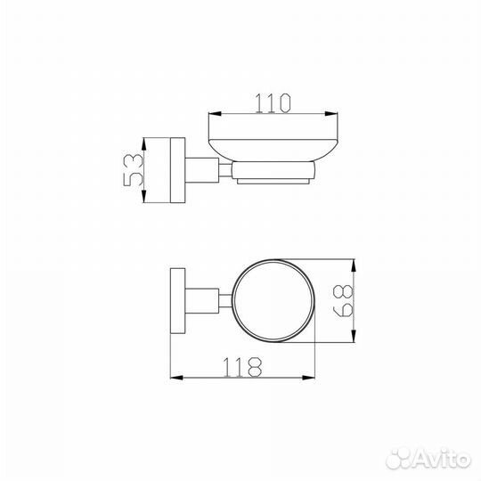 COA0300SM Мыльница (стекло) с настенным держателе