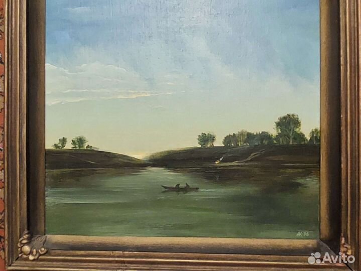 Старинная картина холст масло