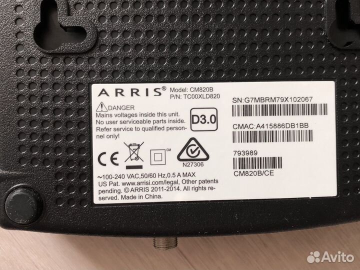 Кабельный модем Arris Touchstone CM820