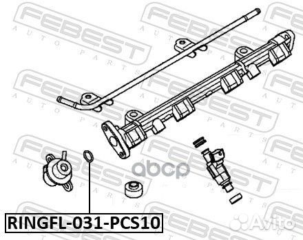 Кольцо уплотнительное форсунки к-кт 10шт Toyota