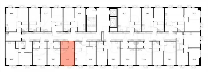 Квартира-студия, 20,1 м², 10/14 эт.