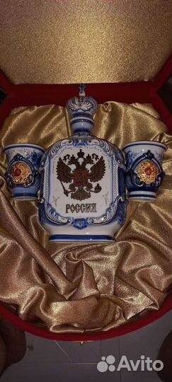 Набор Гжель Штоф со Стопками Орёл Россия